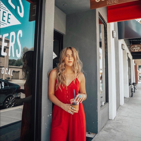 American Threads red jumpsuit - Picture 3 of 6